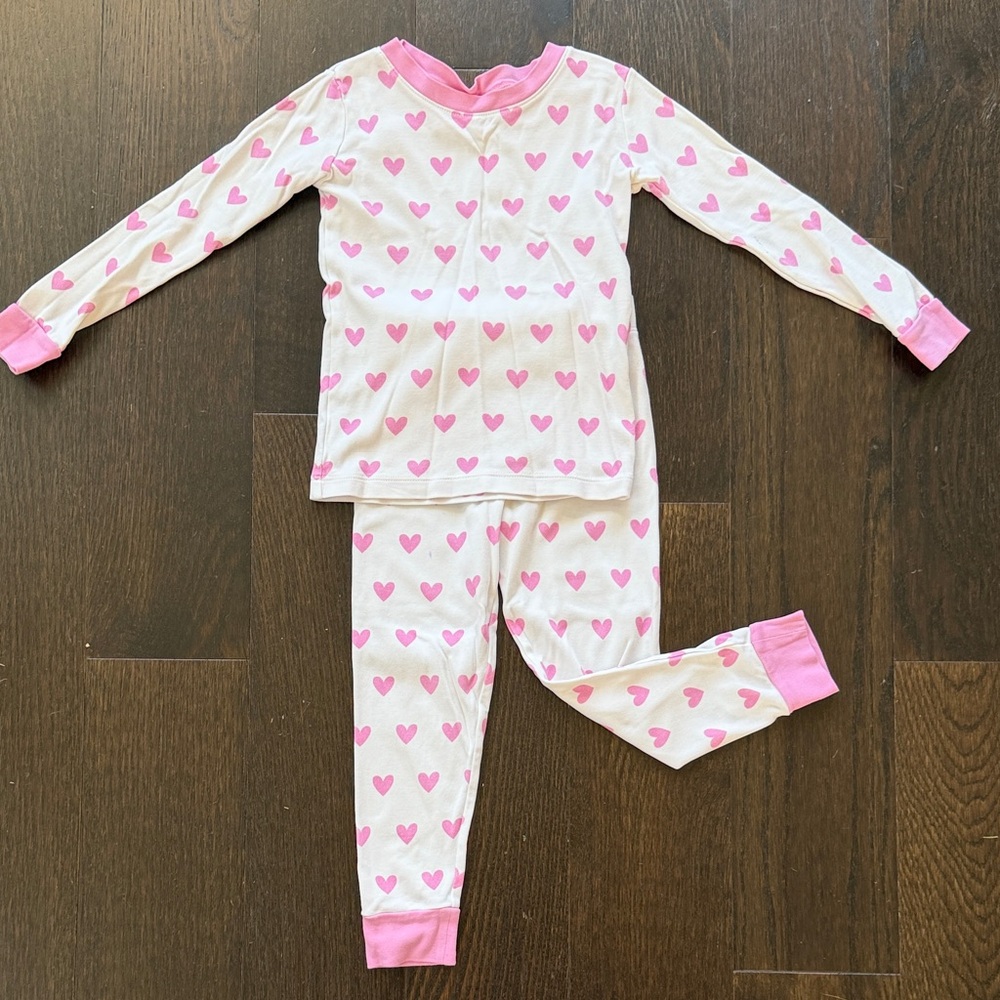 LAKE Pink Heart Kids Pajama Set | 3Y